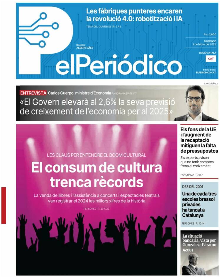 Portada de El Periódico de Catalunya (España)