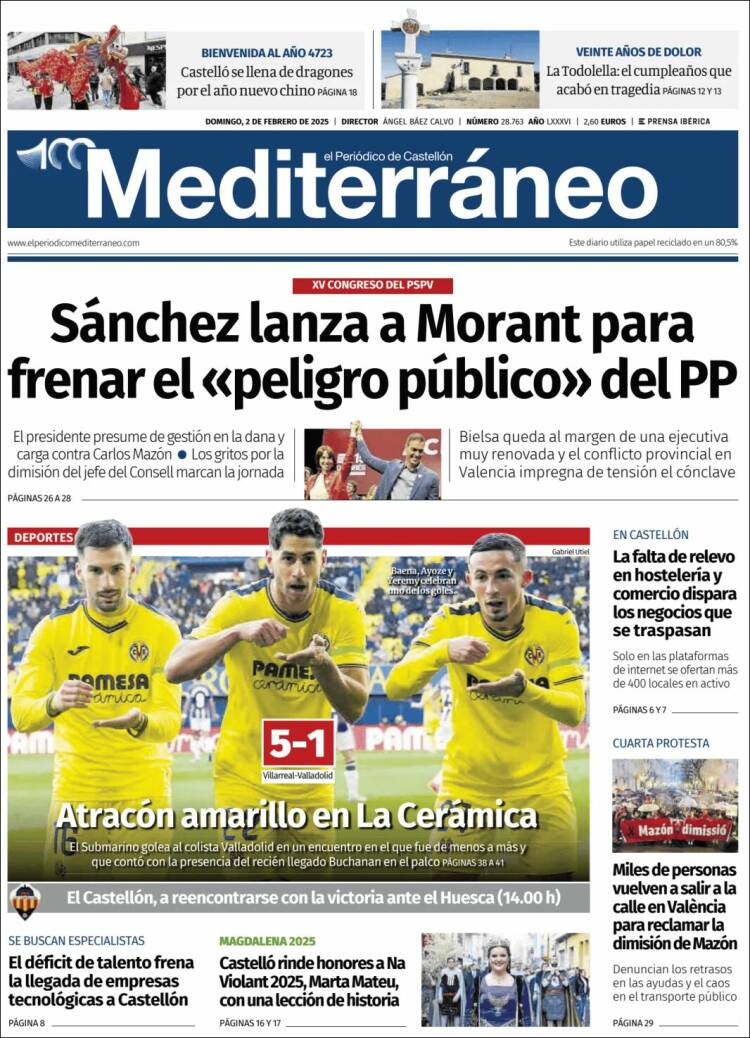 Portada de El Periódico Mediterraneo (España)
