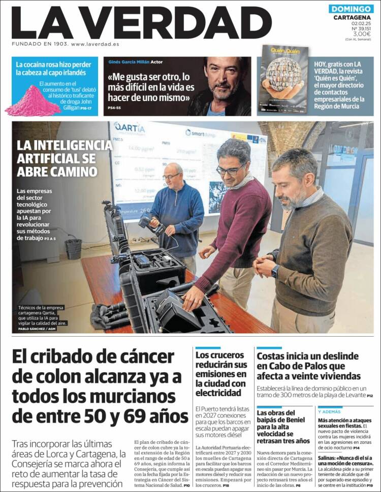 Portada de La Verdad de Cartagena (España)