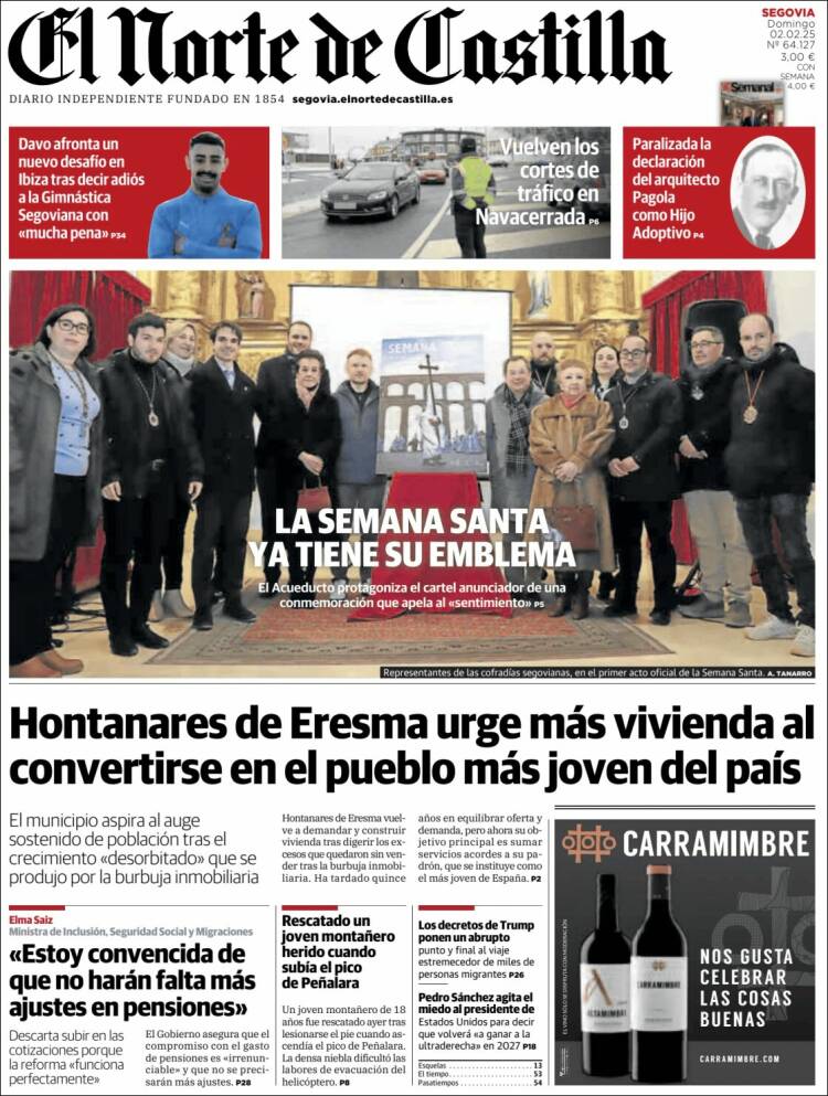 Portada de Norte de Castilla - Segovia (España)