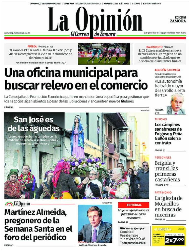 Portada de La Opinión - El Correo de Zamora (España)