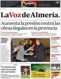 Portada de La Voz de Almería (España)