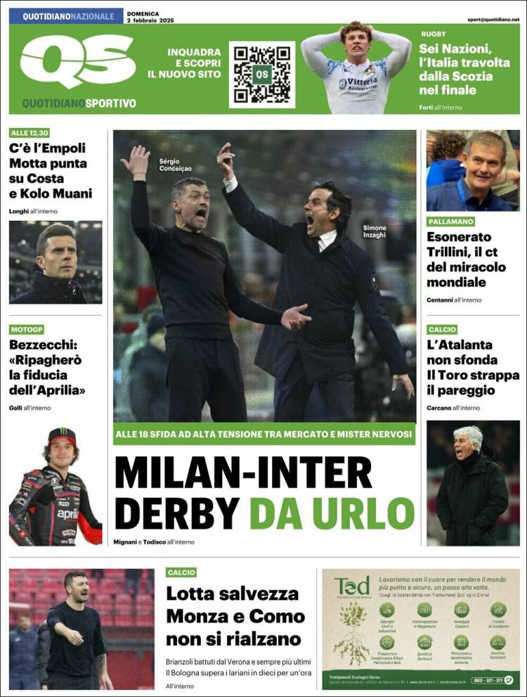 Portada de Quotidiano Sportivo (Italia)
