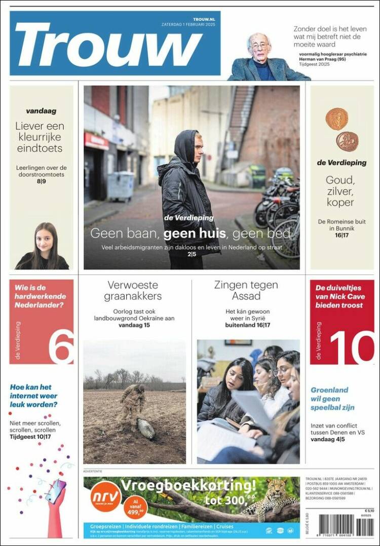 Portada de Trouw (Pa&iacute;ses Bajos)