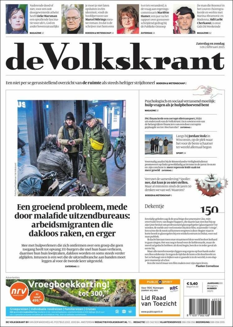 Portada de De Volkskrant (Pa&iacute;ses Bajos)