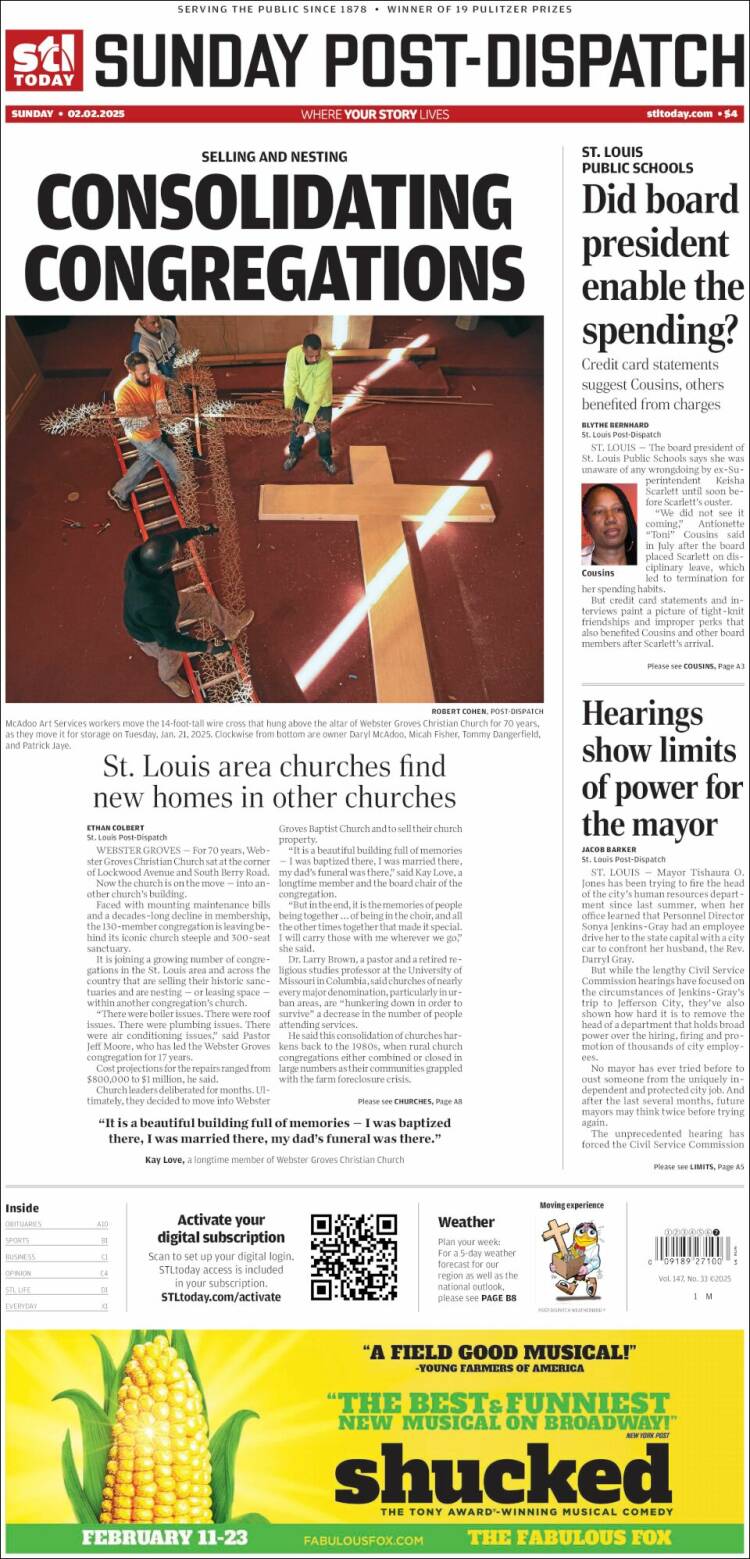 Portada de St. Louis Post-Dispatch (USA)