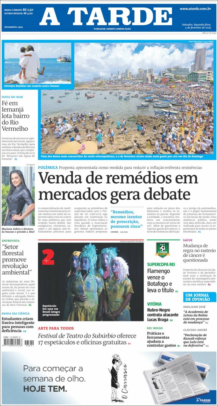 Portada de Diário A Tarde (Brasil)