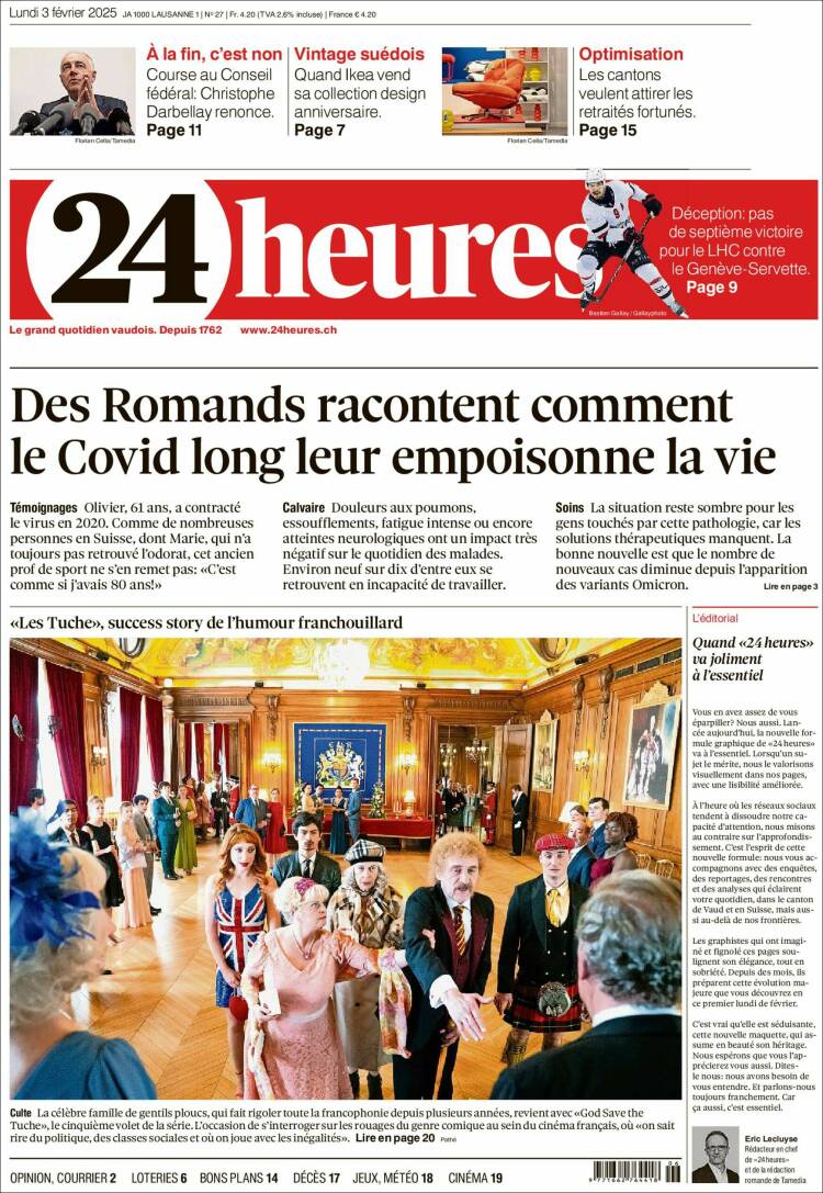 Portada de 24 Heures (Suiza)