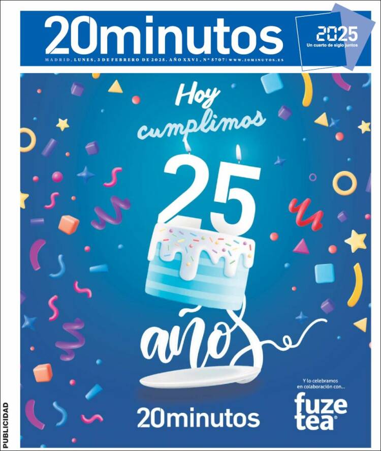 Portada de 20 Minutos - Madrid (España)