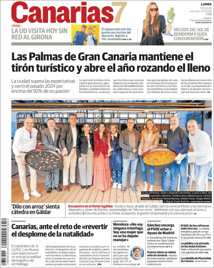 Portada de Canarias 7 (España)