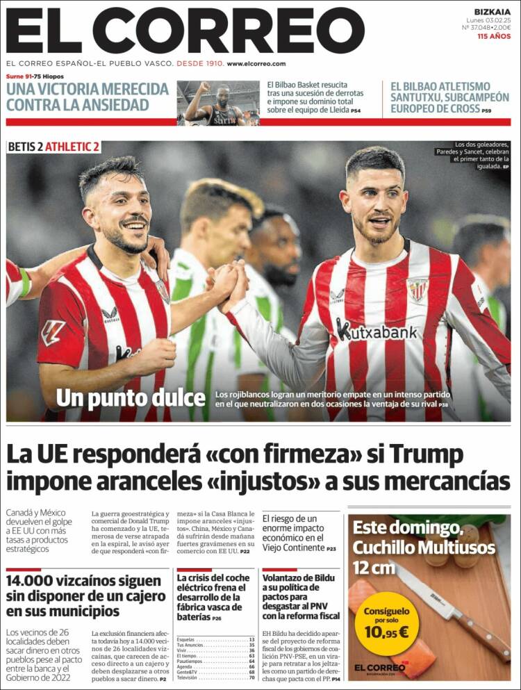 Portada de El Correo (España)