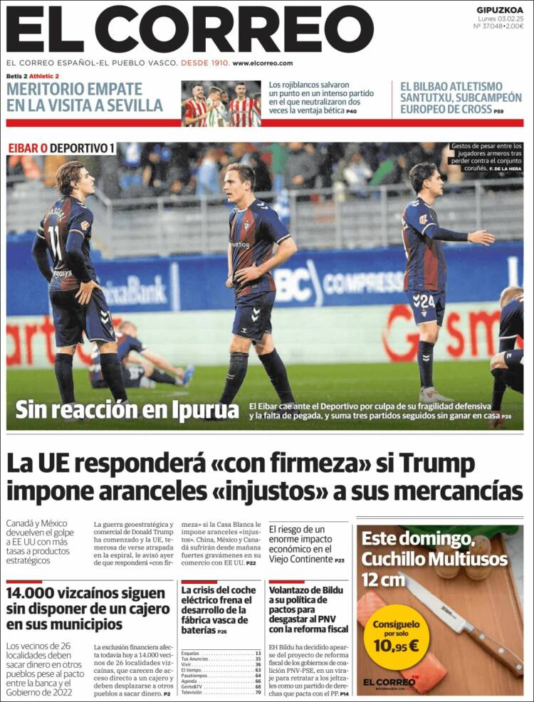 Portada de El Correo - Guipuzcoa (España)