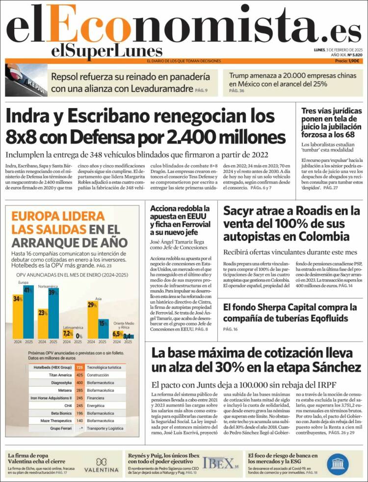 Portada de El Economista (Espa&ntilde;a)