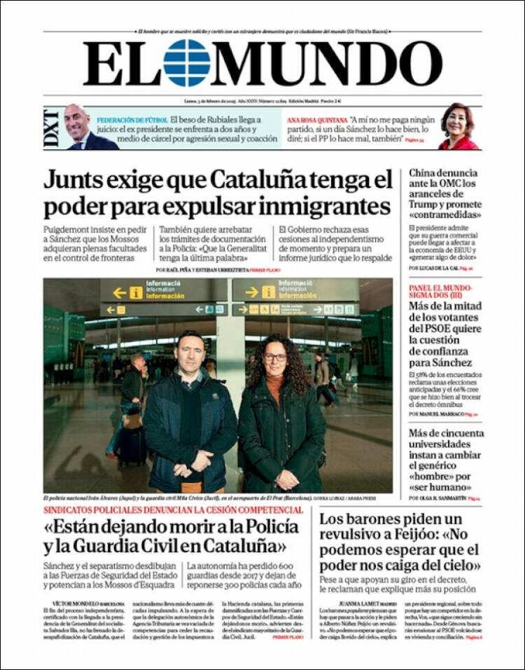 Portada de El Mundo (España)
