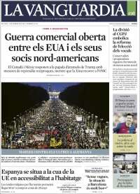 Portada de La Vanguardia (Espagne)