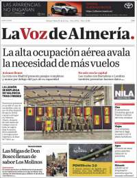 Portada de La Voz de Almería (España)