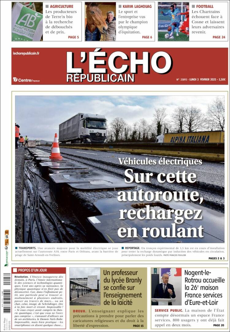 Portada de L'Echo Républicain (Francia)