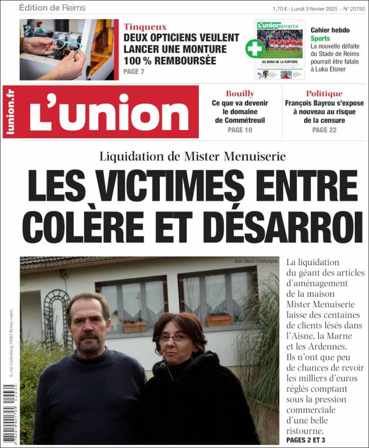 Portada de L'Union (Francia)