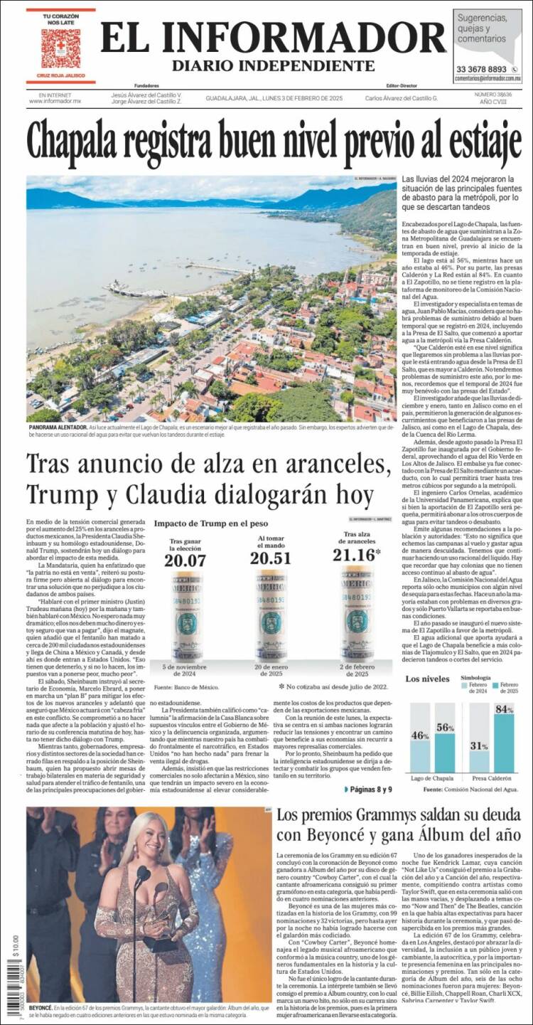 Portada de El Informador (México)