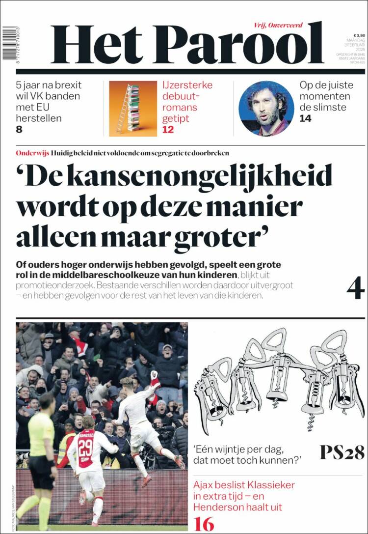 Portada de Het Parool (Pa&iacute;ses Bajos)