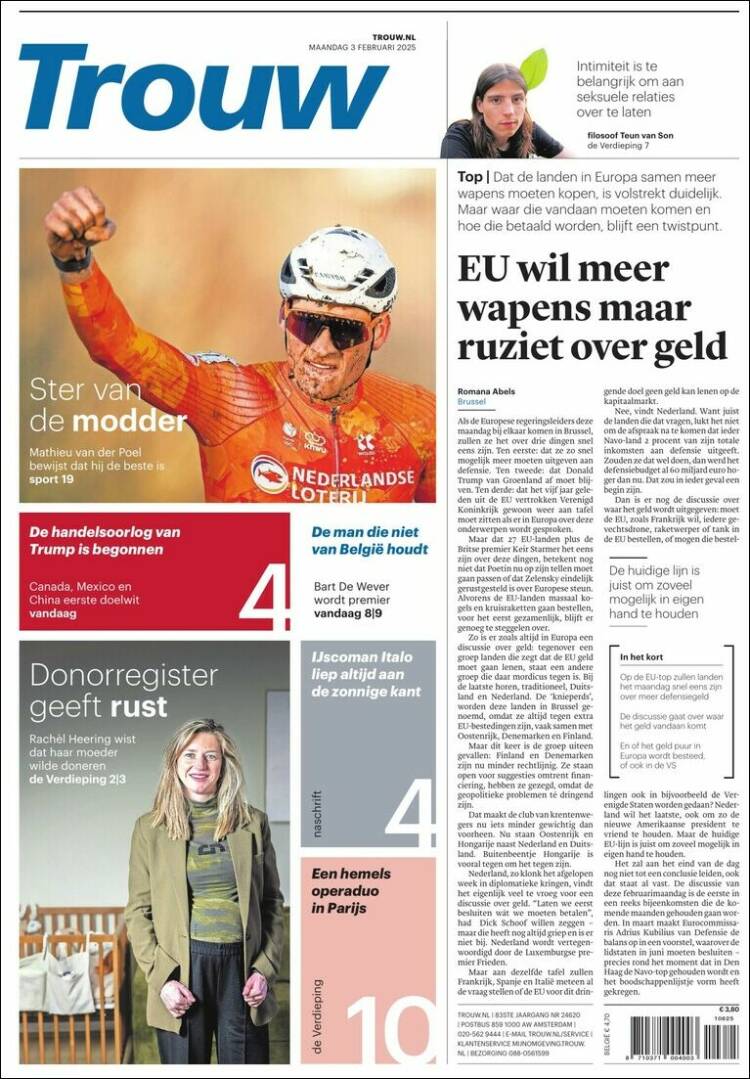 Portada de Trouw (Pa&iacute;ses Bajos)