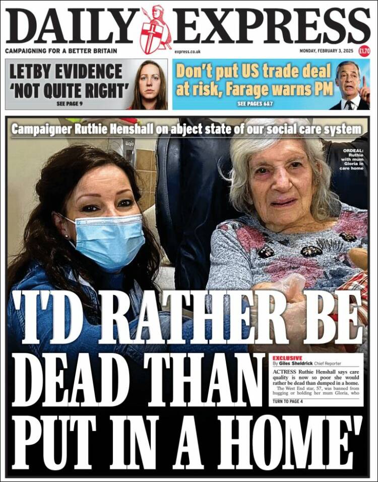 Portada de Daily Express (Reino Unido)