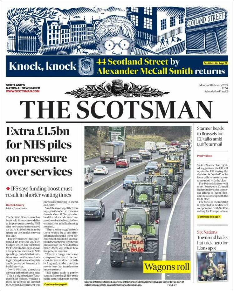 Portada de The Scotsman (Reino Unido)