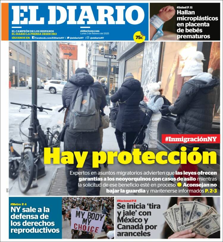 Portada de El Diario NY (USA)