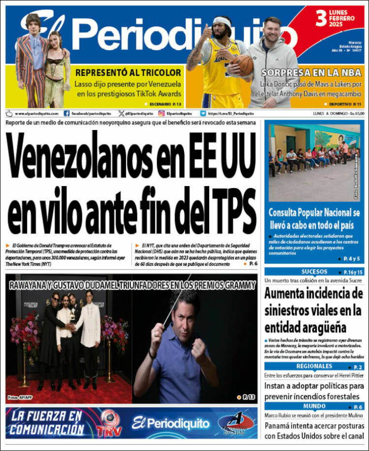 Portada de Periodiquito de Aragua (Venezuela)