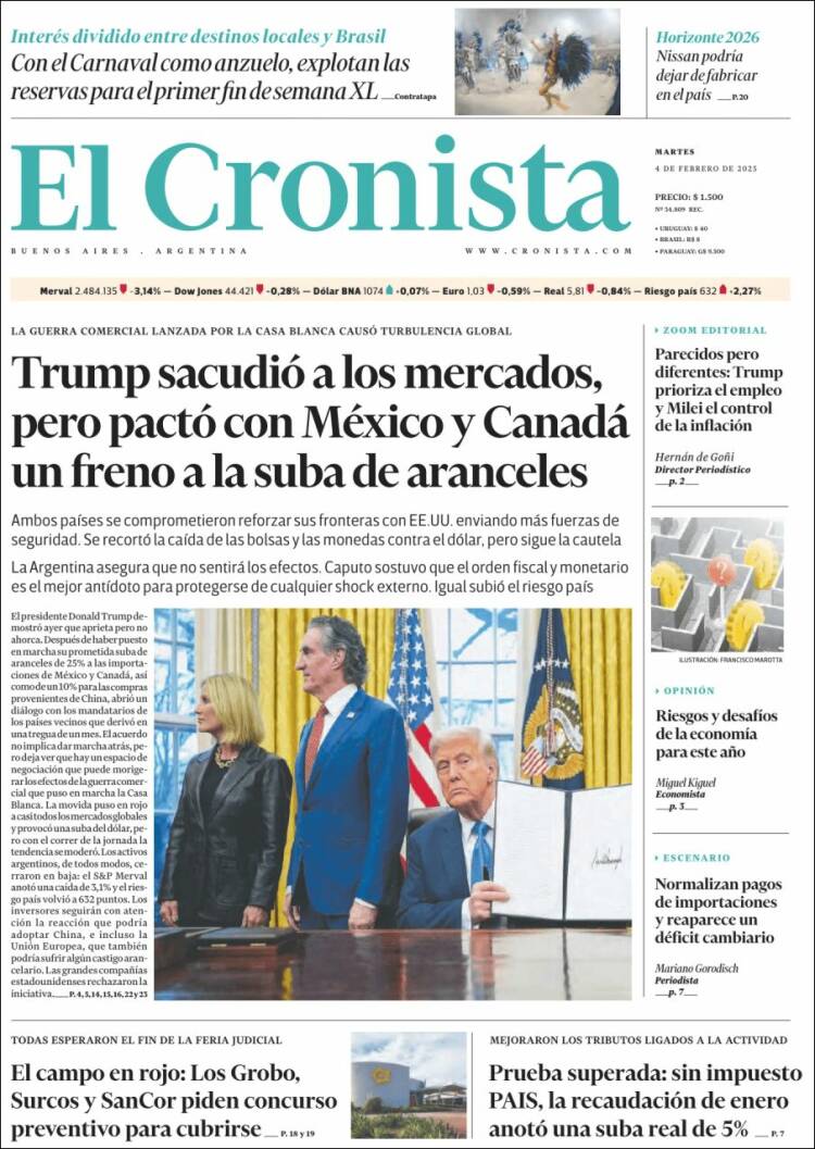 Portada de El Cronista Comercial (Argentina)
