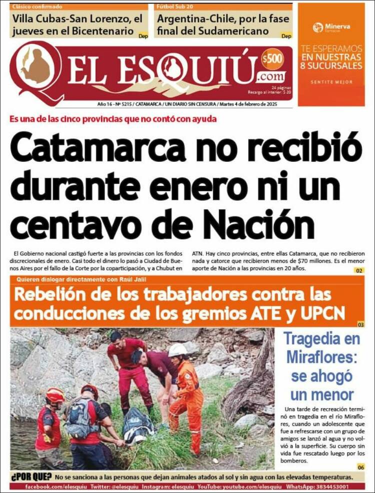 Portada de El Esquiu (Argentina)
