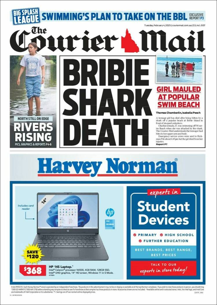 Portada de The Courier-Mail (Australia)