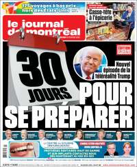 Portada de Le Journal de Montréal (Canada)