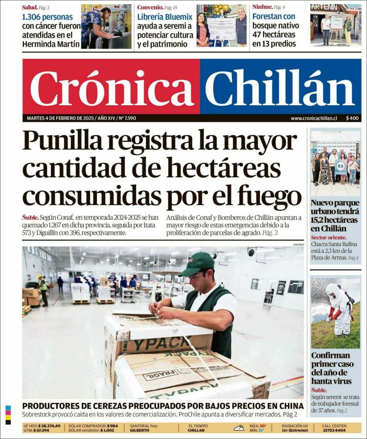 Portada de Crónica Chillán (Chile)