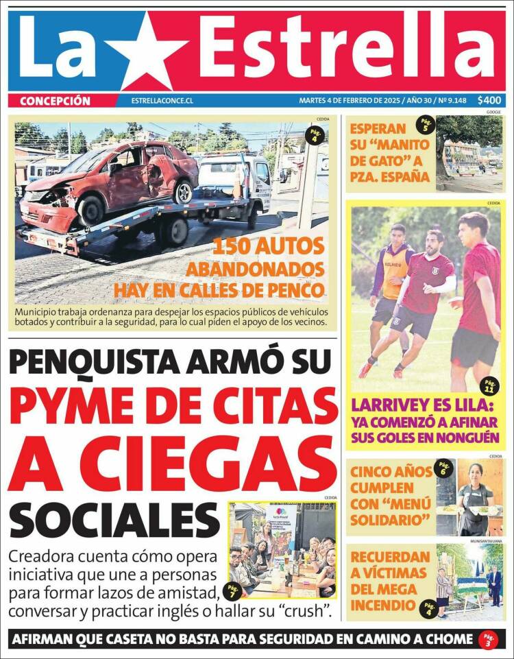 Portada de La Estrella de Concepción (Chile)