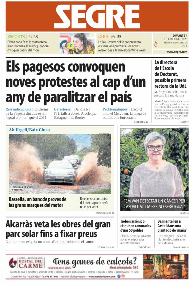 Portada de Segre (España)