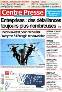 Portada de Centre Presse (Francia)