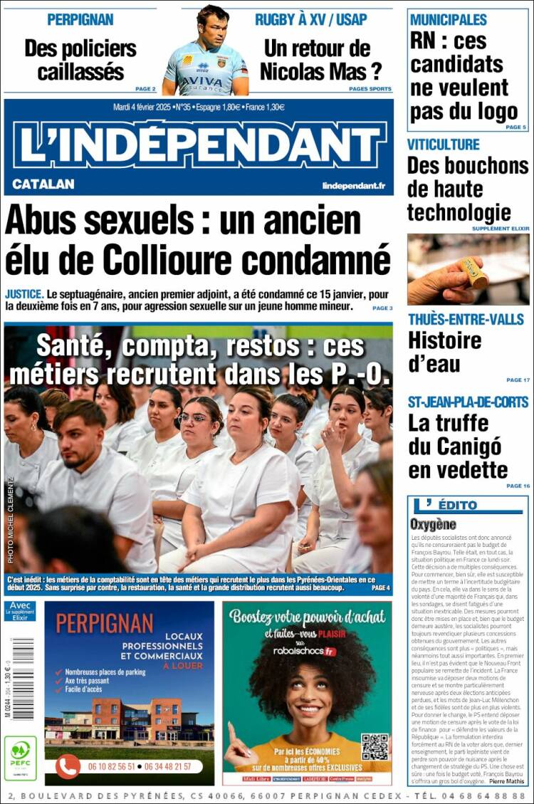Portada de Le Indépendant (Francia)