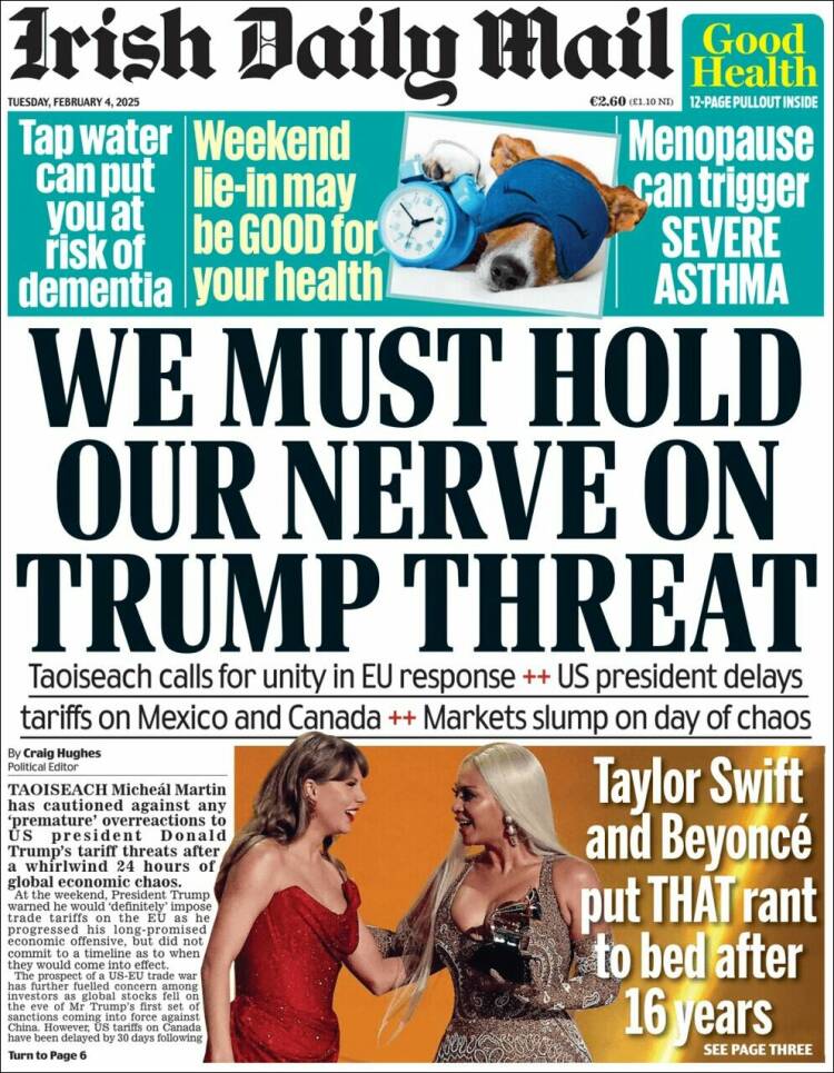 Portada de Irish Daily Mail (Irlanda)