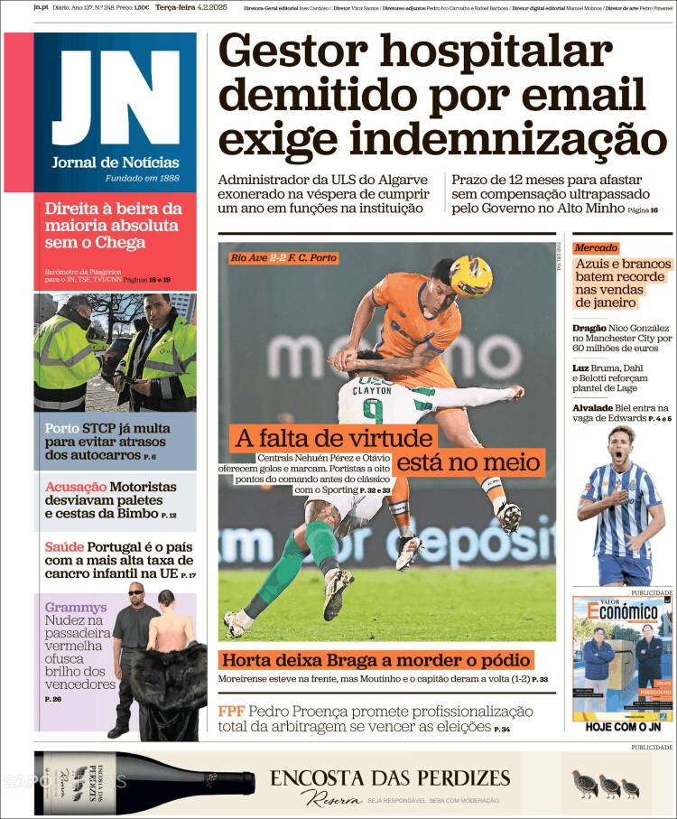 Portada de Jornal de Notícias (Portugal)