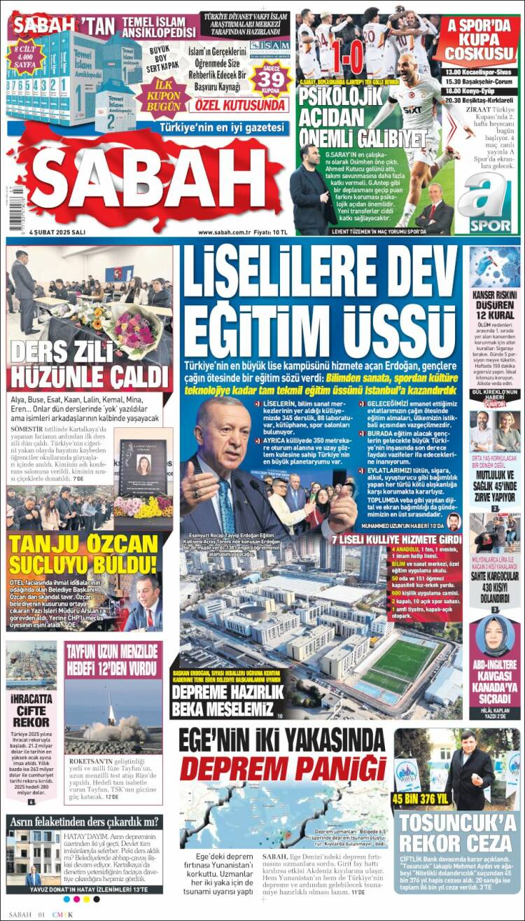 Portada de Sabah (Turqu&iacute;a)