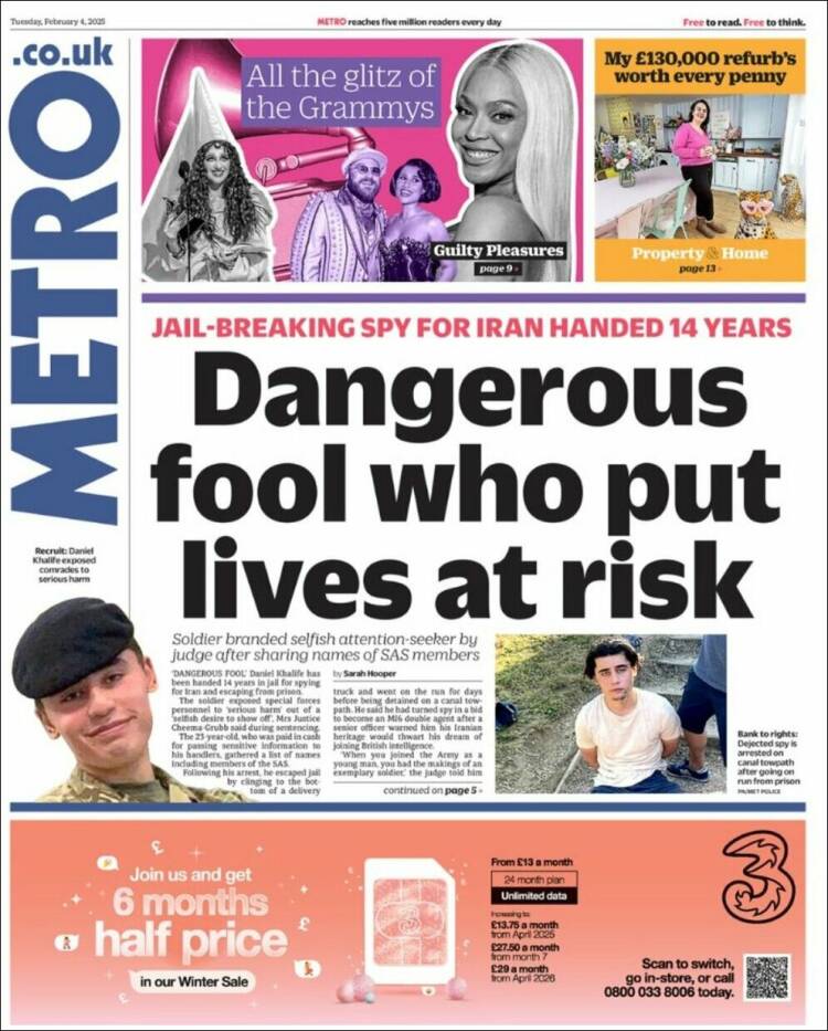 Portada de Metro (Reino Unido)