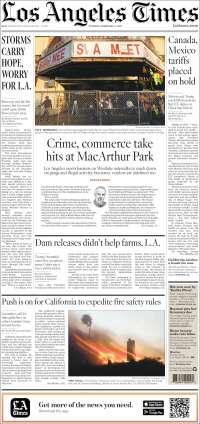 Portada de Los Angeles Times (USA)