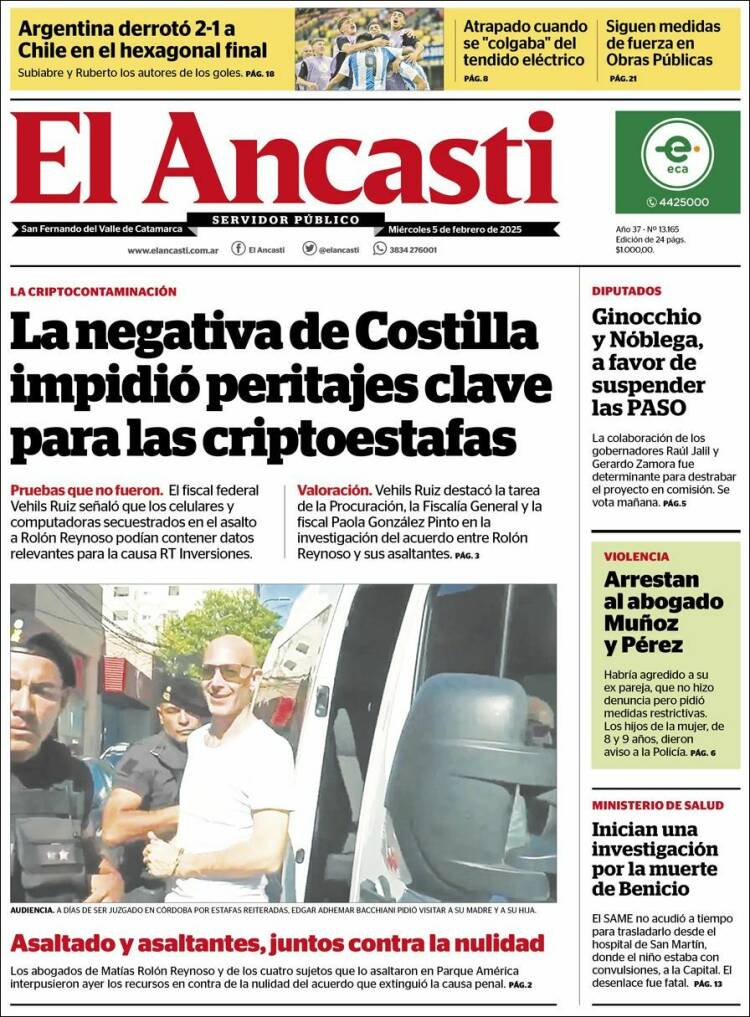 Portada de El Ancasti (Argentina)