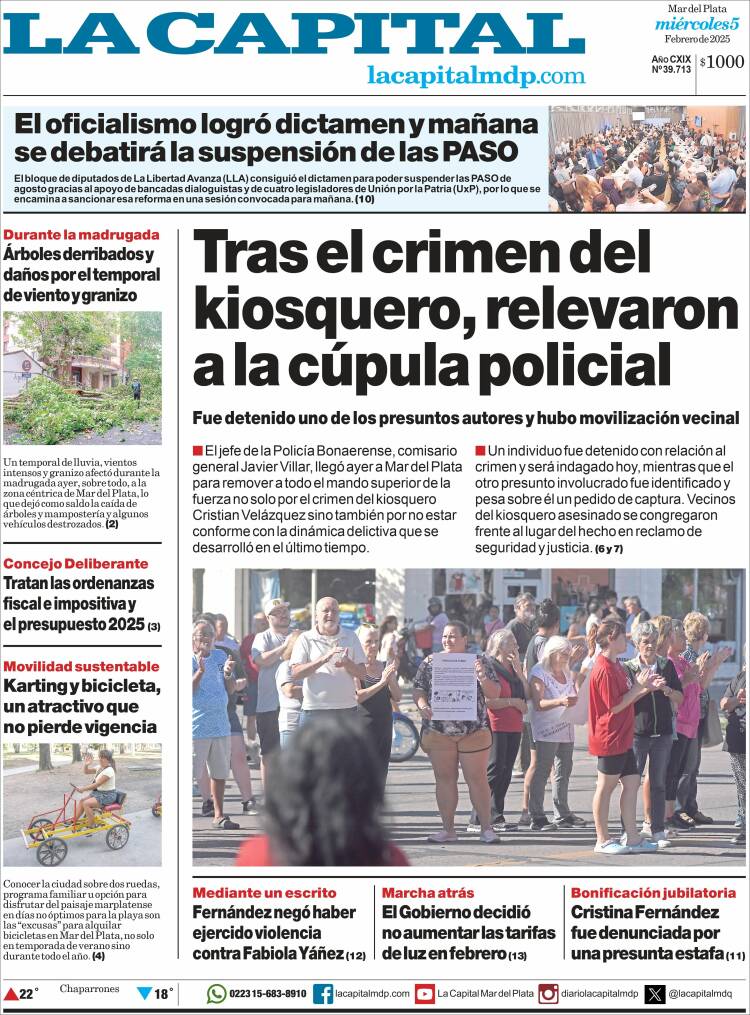 Portada de Diario La Capital - Mar del Plata (Argentina)