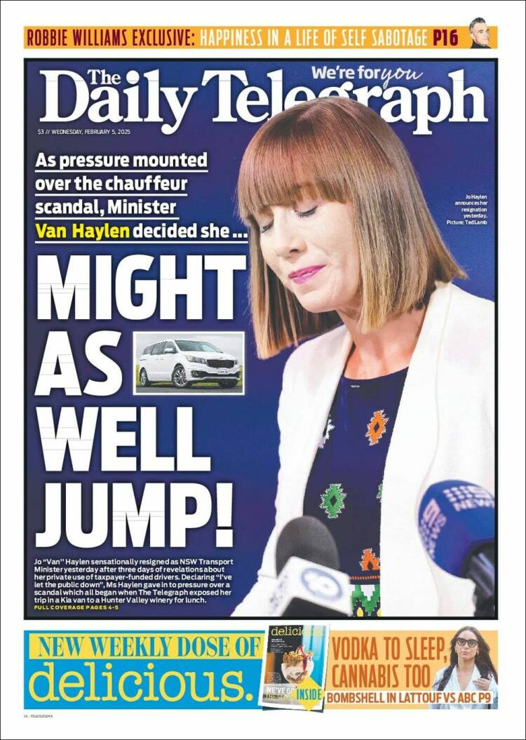 Portada de The Daily Telegraph (Australia)