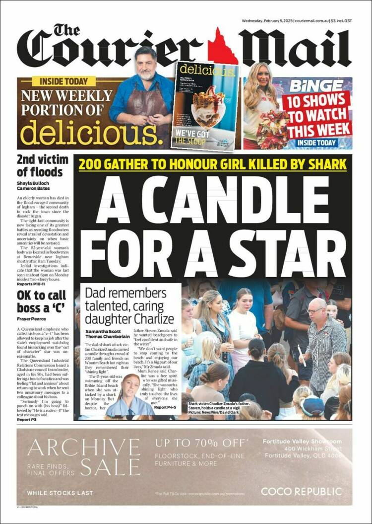 Portada de The Courier-Mail (Australia)