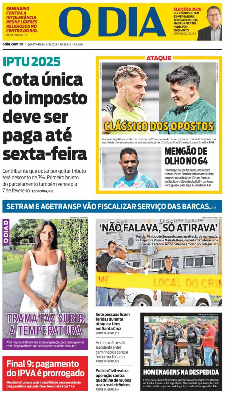 Portada de O Dia (Brasil)