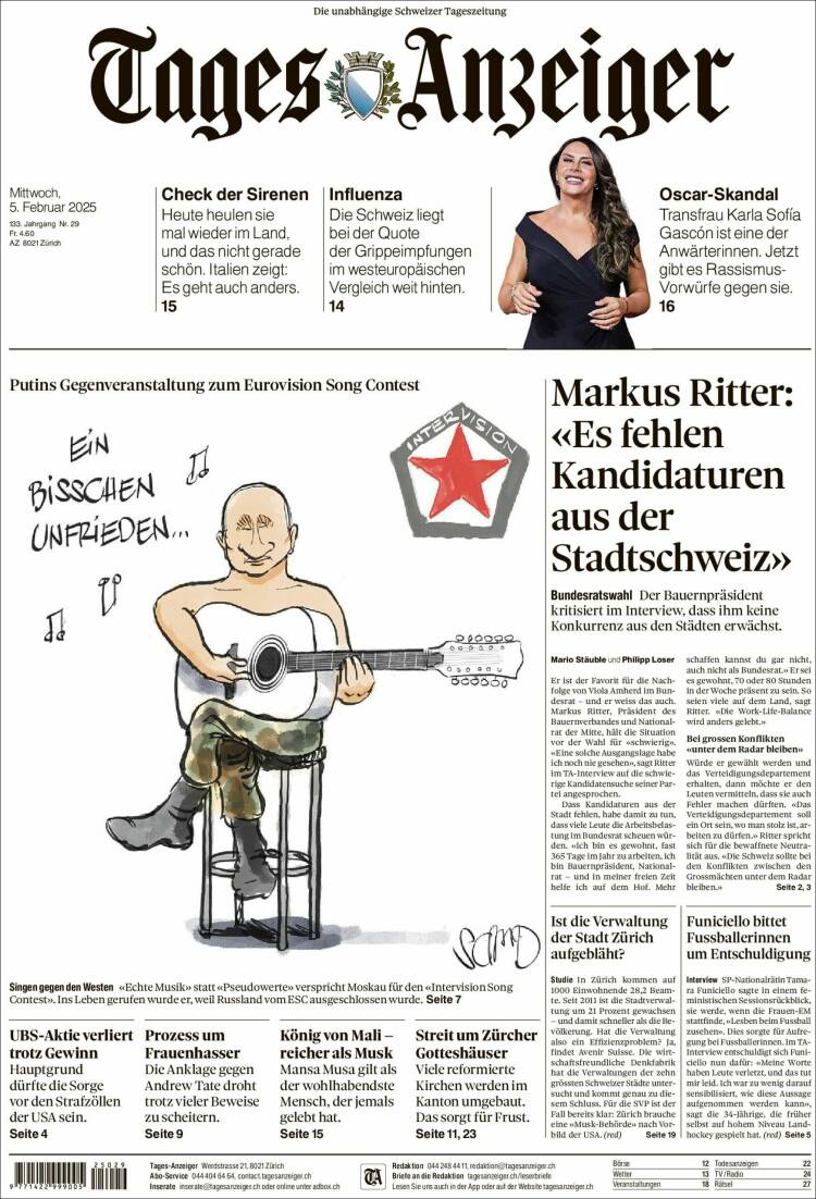 Portada de Tages-Anzeiger (Switzerland)