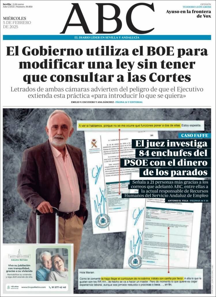 Portada de ABC - Sevilla (España)